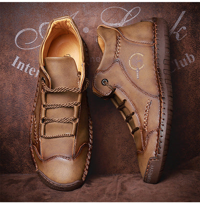 Sapatos ortopédicos casuais e confortáveis — Fabricados em pele de bezerro camurça italiana com apoio para o arco