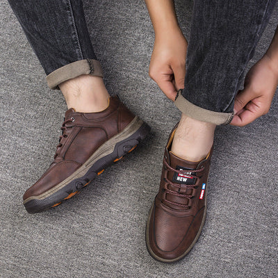 Sapatos ortopédicos confortáveis e casuais — fabricados à mão em pele de vaca italiana, com apoio para o arco do pé