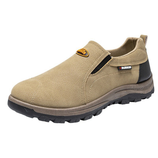 Sapatos ortopédicos confortáveis em camurça — com apoio do arco do pé, para aliviar a dor, antiderrapantes e com amortecimento.