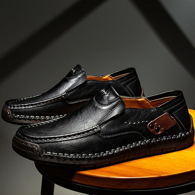 Sapatos ortopédicos confortáveis — fabricados em pele de vaca italiana, com apoio para o arco do pé, para aliviar a dor; leves e com amortecimento.