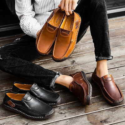 Sapatos ortopédicos confortáveis — fabricados em pele de vaca italiana, com apoio para o arco do pé, para aliviar a dor; leves e com amortecimento.
