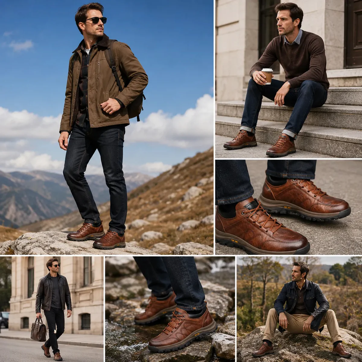 Sapatos ortopédicos confortáveis e casuais — fabricados à mão em pele de vaca italiana, com apoio para o arco do pé, para um caminhar confortável