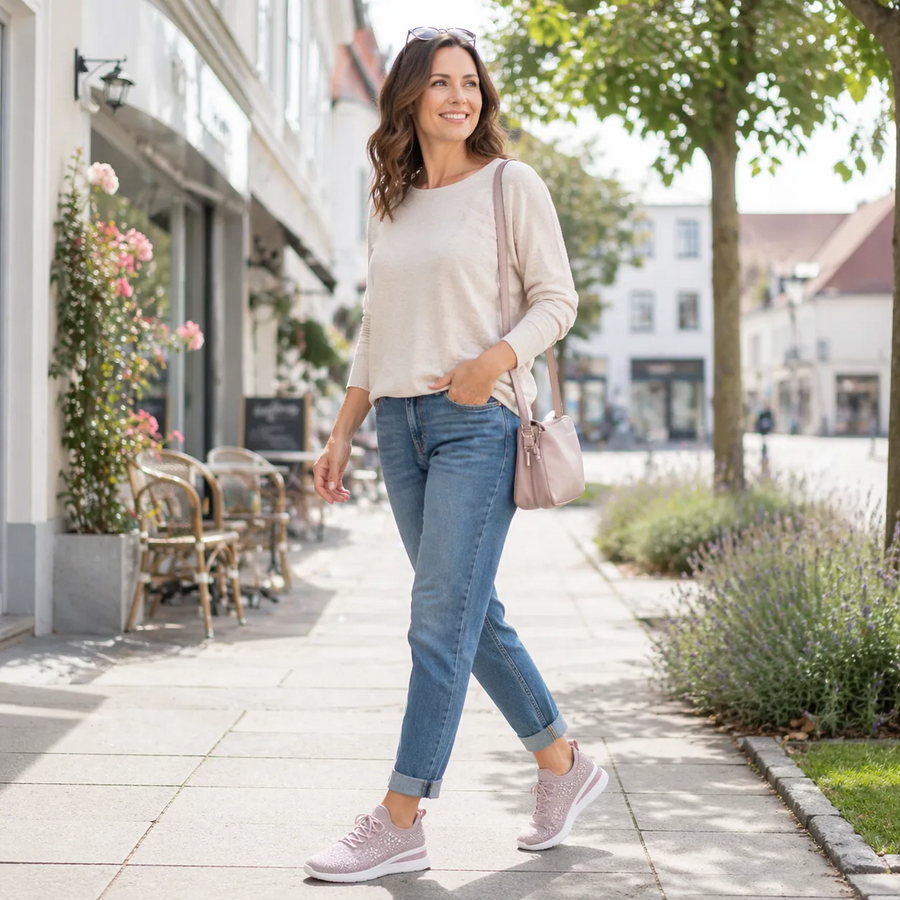Sapatos ortopédicos ergonómicos — Apoio integrado do arco plantar, alívio da dor nos pés e absorção de impactos a cada passo