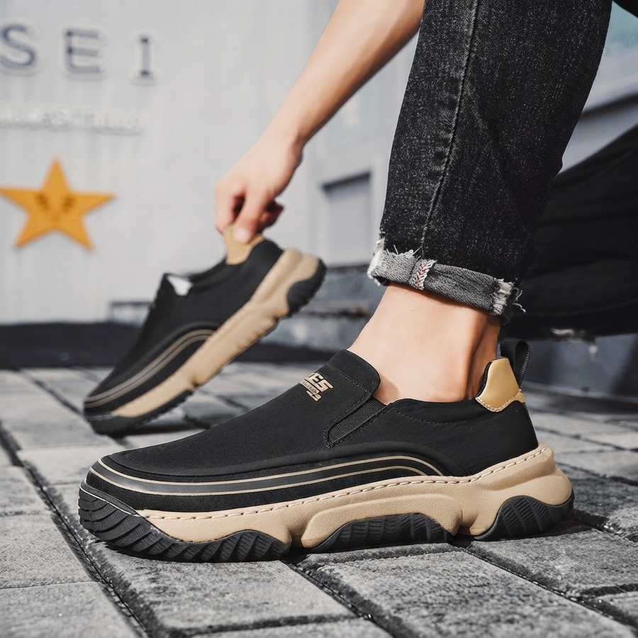 Sapatos ortopédicos confortáveis — com apoio para o arco do pé, para aliviar a dor; recomendados por podólogos!