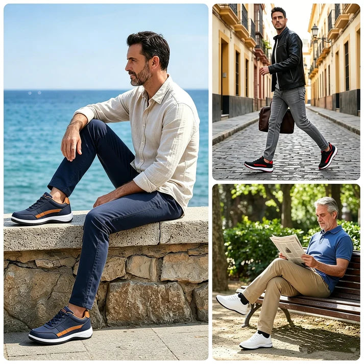 🎉 30% de desconto hoje 🎁 Calçados ortopédicos artesanais – Design sofisticado em dois tons (estilo britânico) + couro de microfibra de nanotecnologia; oferece excelente suporte 🦶 Alivia dores nos pés.