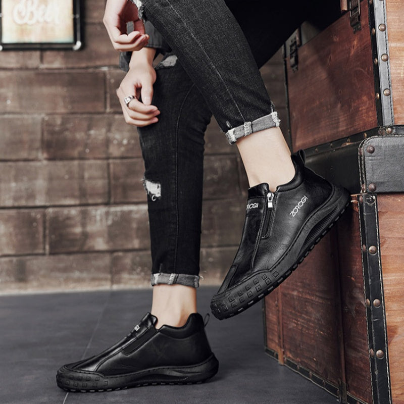 🎁 Oferta Especial: 70% de Desconto 🎁 Sapatos Ortopédicos Masculinos — Sensação de couro bovino macio 👟 Repelente à água e resistente a manchas ✅ Amortecimento duplo e suporte para o arco do pé