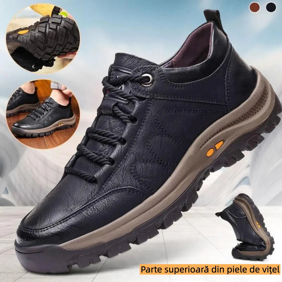 Sapatos ortopédicos confortáveis e casuais — fabricados à mão em pele de vaca italiana, com apoio para o arco do pé, para um caminhar confortável