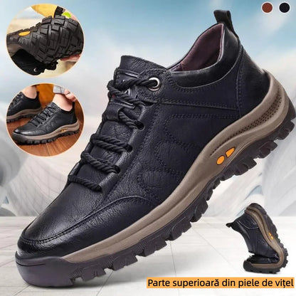 Sapatos ortopédicos confortáveis e casuais — fabricados à mão em pele de vaca italiana, com apoio para o arco do pé, para um caminhar confortável