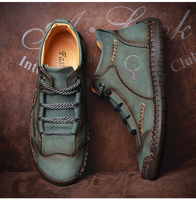 Sapatos ortopédicos casuais e confortáveis — Fabricados em pele de bezerro camurça italiana com apoio para o arco