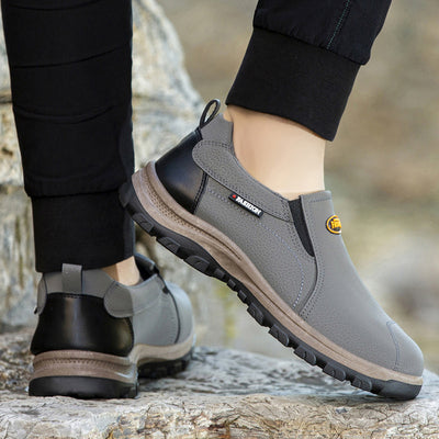 Sapatos ortopédicos confortáveis em camurça — com apoio do arco do pé, para aliviar a dor, antiderrapantes e com amortecimento.