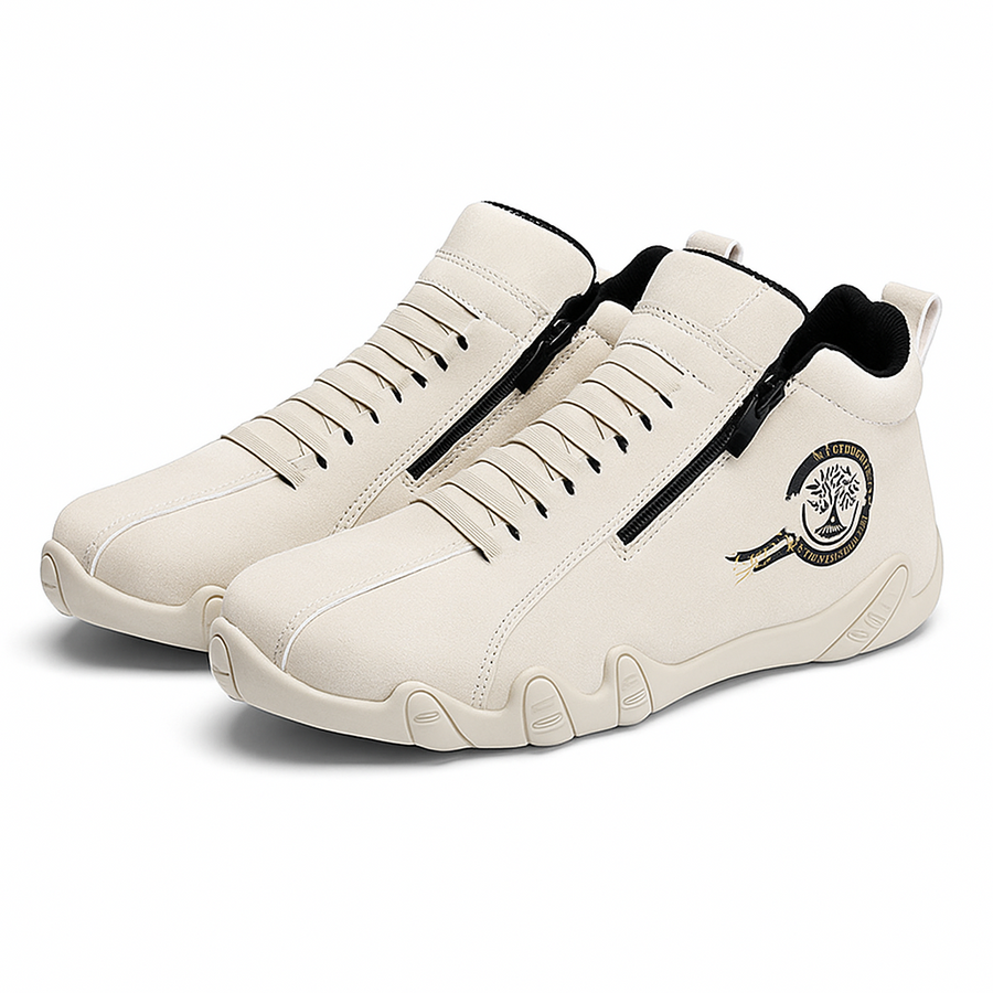 Sapatos ortopédicos confortáveis — apoio ergonómico do arco do pé, alívio da dor, biqueira larga que não aperta o pé.