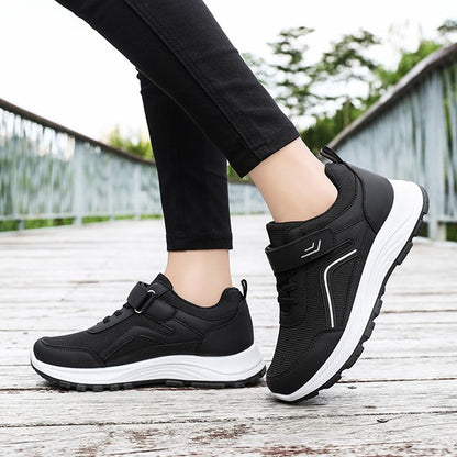 Sapatos ortopédicos antiderrapantes e confortáveis — macios e confortáveis, com excelente apoio — aliviam as dores nos pés.