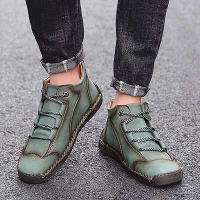 Sapatos ortopédicos casuais e confortáveis — Fabricados em pele de bezerro camurça italiana com apoio para o arco