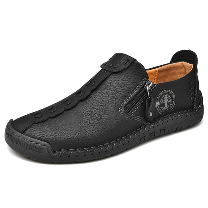 Sapatos ortopédicos confortáveis e casuais — em pele de vaca italiana mate, com apoio para o arco do pé