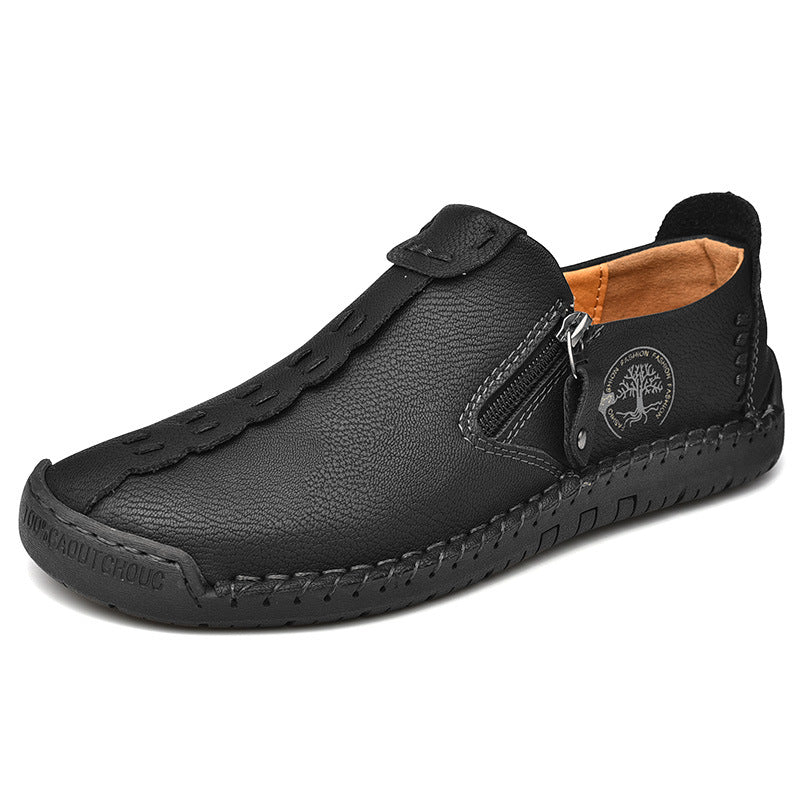 Sapatos ortopédicos confortáveis e casuais — em pele de vaca italiana mate, com apoio para o arco do pé