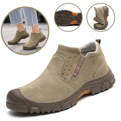 Sapatos ortopédicos confortáveis em camurça — macios e confortáveis, com excelente apoio — aliviam as dores nos pés.