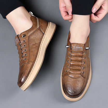 Sapatos ortopédicos confortáveis — costurados à mão, com amortecimento suave e revestimento em pele impermeável.