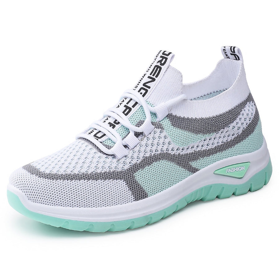 Sapatos ortopédicos casuais com blocos de cor — apoio do arco, sola almofadada ultraleve, parte superior em Flyknit respirável