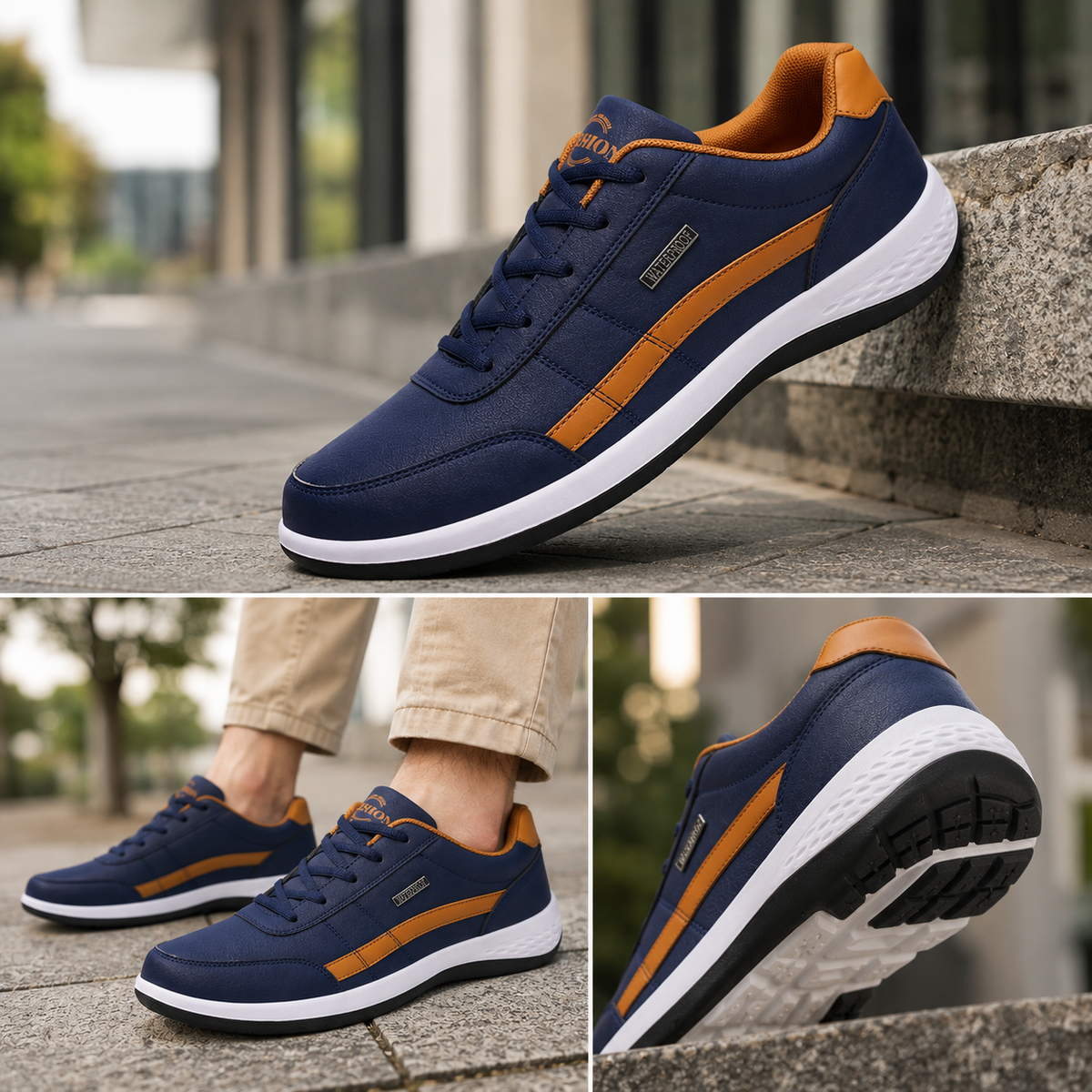 🎁 Oferta Especial: 70% de desconto 🎁 Sapatos Ortopédicos para Homem Estilosos 👟 Impermeáveis e Antiderrapantes ✅ Suporte para o Arco do Pé — Caminhada Confortável