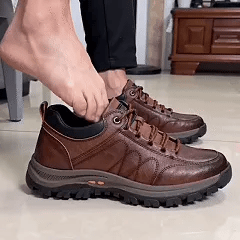 Sapatos ortopédicos confortáveis e casuais — fabricados à mão em pele de vaca italiana, com apoio para o arco do pé, para um caminhar confortável