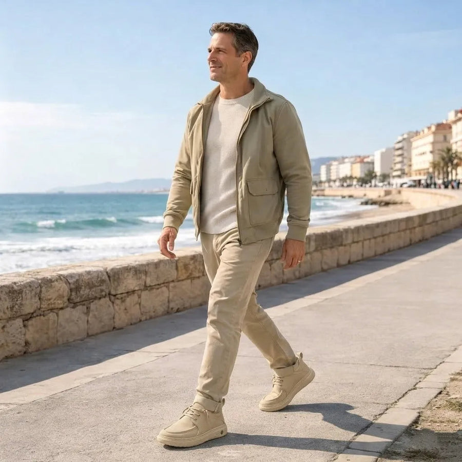 Sapatos ortopédicos casuais e elegantes — com apoio para o arco do pé, para aliviar a dor, e com revestimento em pele de fácil manutenção