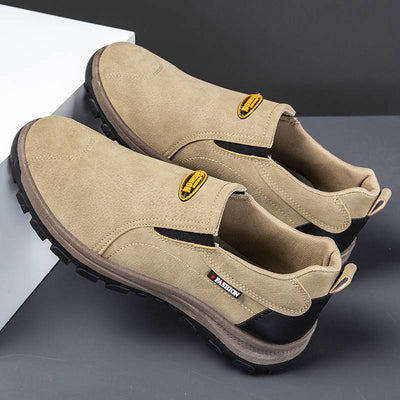Sapatos ortopédicos confortáveis em camurça — com apoio do arco do pé, para aliviar a dor, antiderrapantes e com amortecimento.