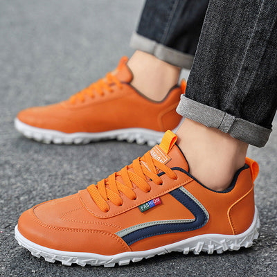 Sapatos ortopédicos confortáveis — com apoio do arco do pé, para aliviar a dor; leves, com amortecimento e revestimento em pele impermeável.