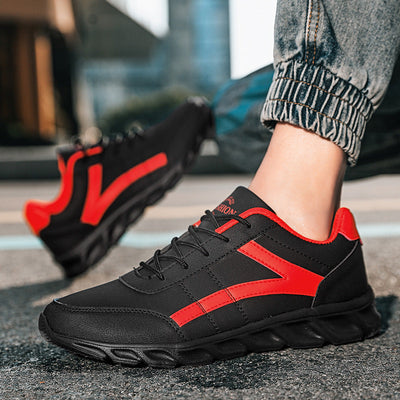 Sapatos ortopédicos confortáveis — com apoio do arco do pé, para aliviar a dor; leves, com amortecimento e revestimento em pele impermeável.