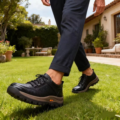 Sapatos ergonómicos com palmilha ortopédica — Couro de vaca italiano de alta qualidade, apoio do arco plantar e alívio da dor nos pés