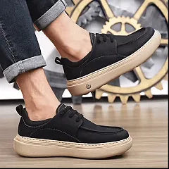 Sapatos ortopédicos casuais e elegantes — com apoio para o arco do pé, para aliviar a dor, e com revestimento em pele de fácil manutenção