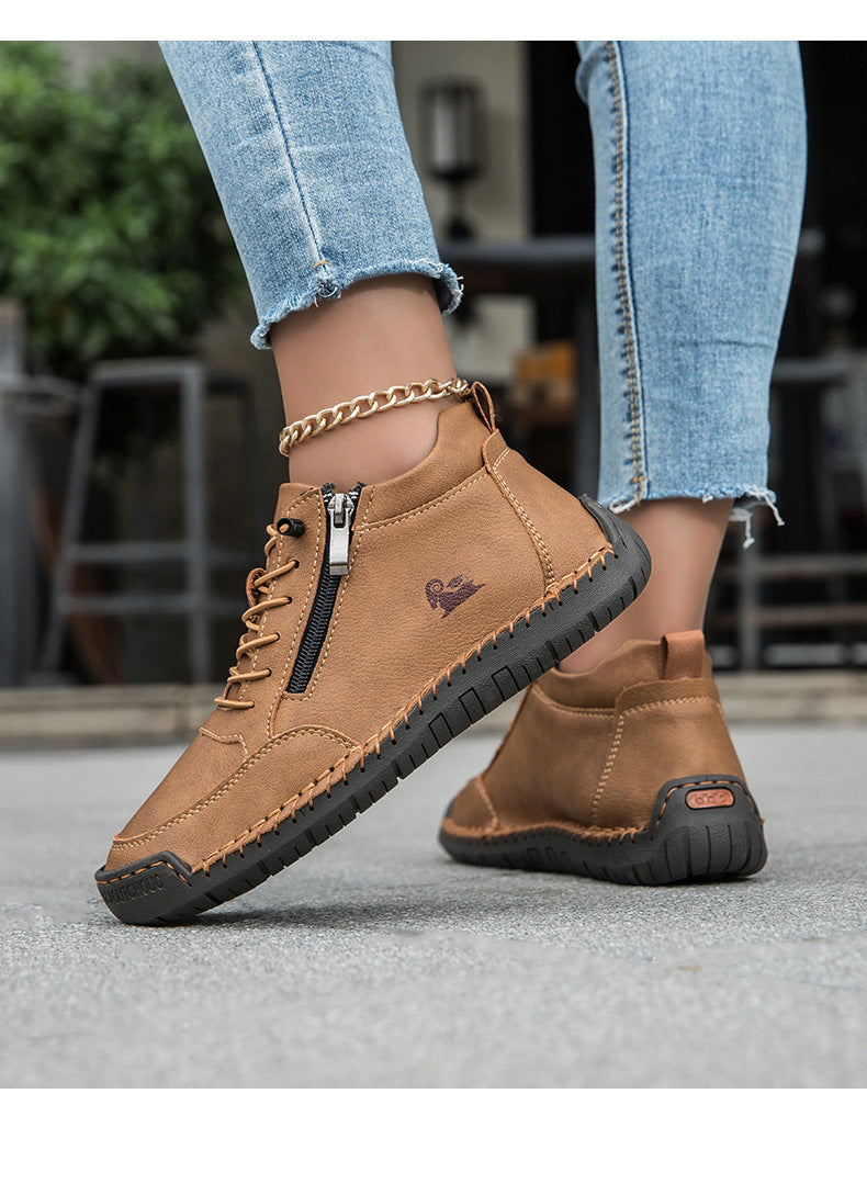 Sapatos ergonómicos com palmilha ortopédica — Couro de vaca italiano de alta qualidade com apoio para o arco do pé, para ajudar a aliviar a dor nos pés