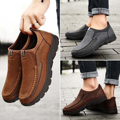 Sapatos ortopédicos confortáveis — apoio ergonómico do arco do pé, que alivia a dor, com biqueira larga que não aperta o pé.