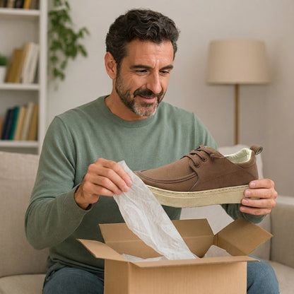 ⏰30% de desconto hoje🔥 Sapatos ortopédicos masculinos: Suporte para o arco do pé, design com calcanhar plano👟 Fáceis e confortáveis a cada passo, diga adeus à dor✅