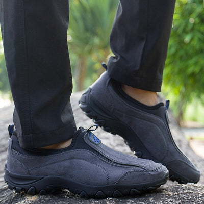 Sapatos ortopédicos confortáveis em camurça — com apoio do arco do pé, para aliviar a dor