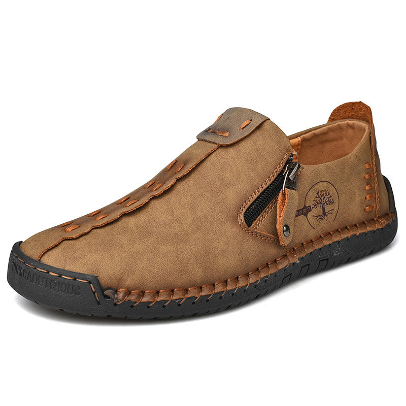 Sapatos ortopédicos confortáveis e casuais — em pele de vaca italiana mate, com apoio para o arco do pé