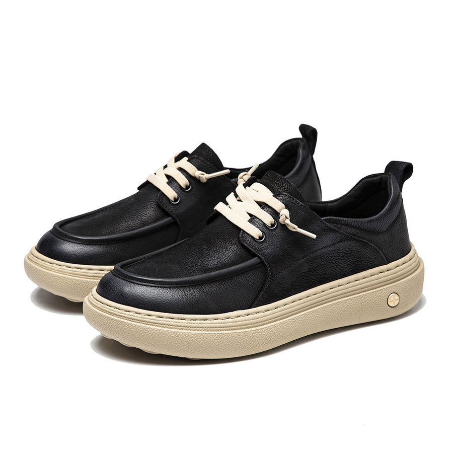 Sapatos ortopédicos casuais e elegantes — com apoio para o arco do pé, para aliviar a dor, e com revestimento em pele de fácil manutenção