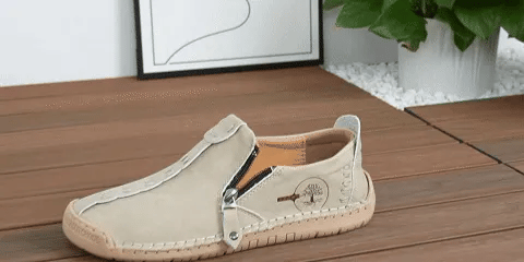 Sapatos ortopédicos confortáveis e casuais — em pele de vaca italiana mate, com apoio para o arco do pé