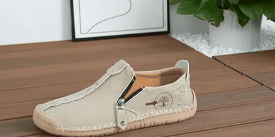 Sapatos ortopédicos confortáveis e casuais — em pele de vaca italiana mate, com apoio para o arco do pé