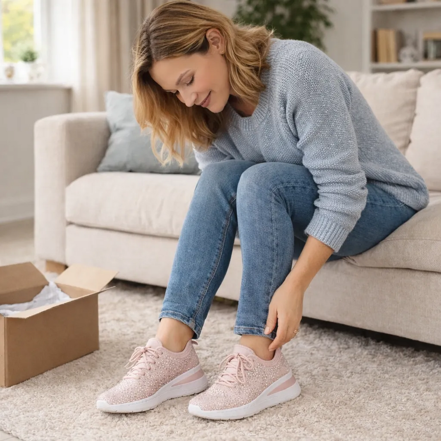 Sapatos ortopédicos ergonómicos — Apoio integrado do arco plantar, alívio da dor nos pés e absorção de impactos a cada passo